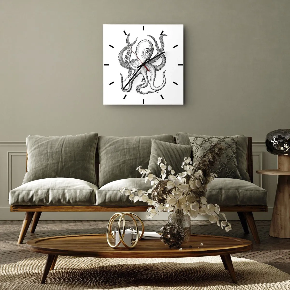 Orologio da parete - Orologio in Vetro - Ballando con le onde - 30x30 cm