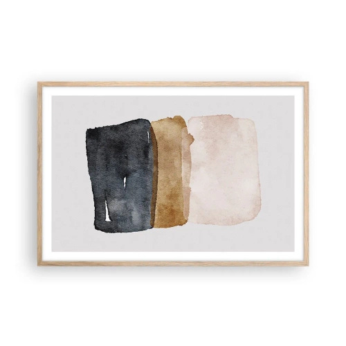 Poster in cornice rovere chiaro - Composizione di colori della terra - 91x61 cm