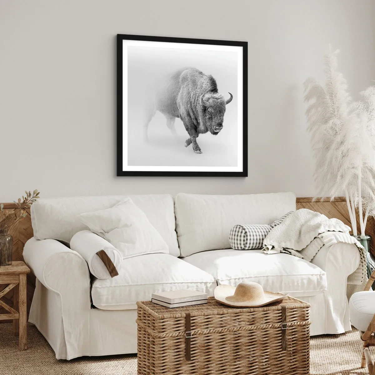 Poster in cornice nera - Il re della prateria - 50x50 cm