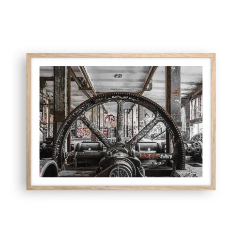 Poster in cornice rovere chiaro - La vita segreta della fabbrica - 70x50 cm