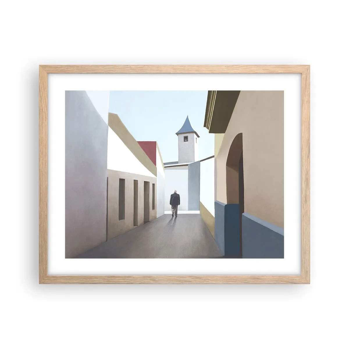 Poster in cornice rovere chiaro - Passeggiata assolata - 50x40 cm