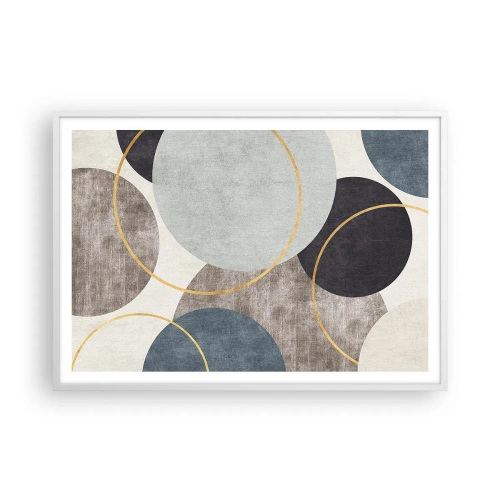 Poster in cornice bianca - Un cerchio dietro l'altro - 100x70 cm