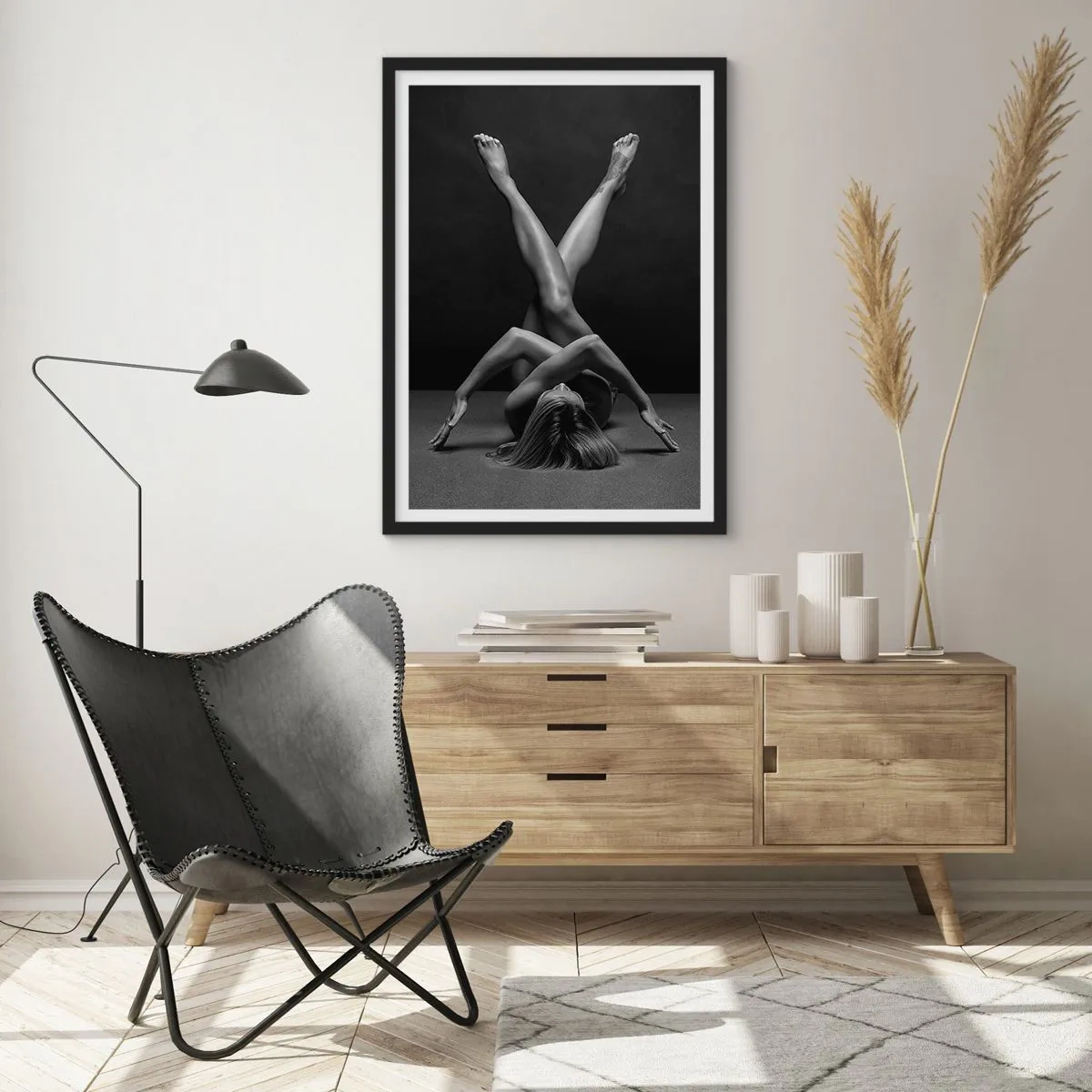 Poster in cornice nera - Geometria del nudo - 30x40 cm