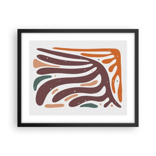 Poster in cornice nera - Composizione organica raggiante - 50x40 cm