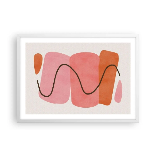 Poster in cornice bianca - Il delicato movimento delle forme - 70x50 cm