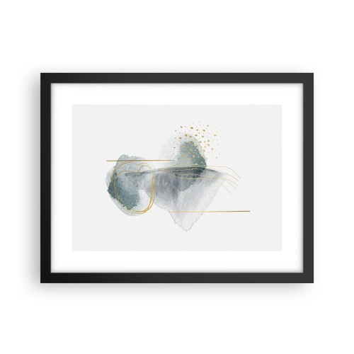 Poster in cornice nera - Sui legami del grigio e dell'oro - 40x30 cm