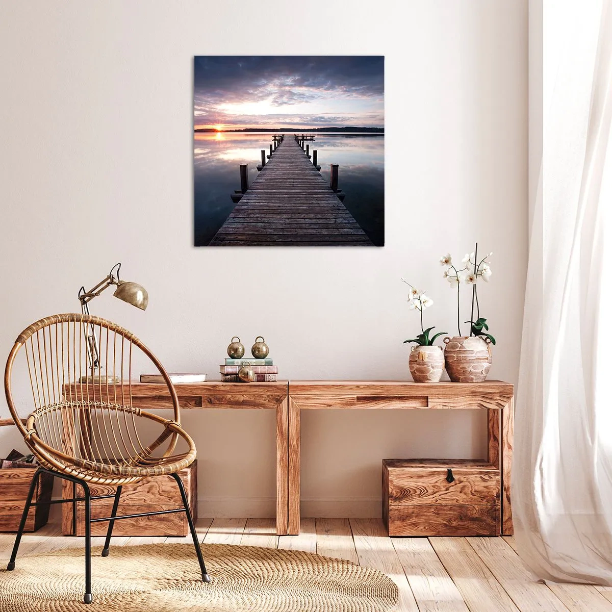 Quadro su tela - Stampe su Tela - Il silenzioso confine del giorno e della notte - 50x50 cm