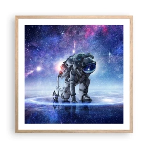 Poster in cornice rovere chiaro - Il cielo stellato sopra di me - 60x60 cm
