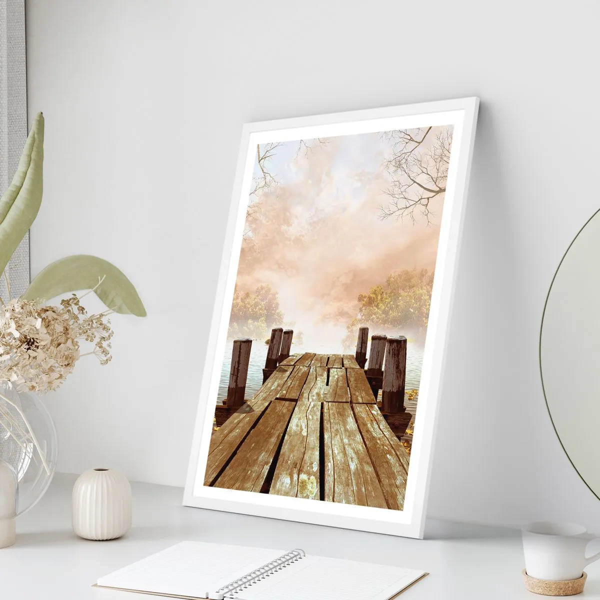 Poster in cornice bianca - La mite melanconia autunnale - 50x70 cm