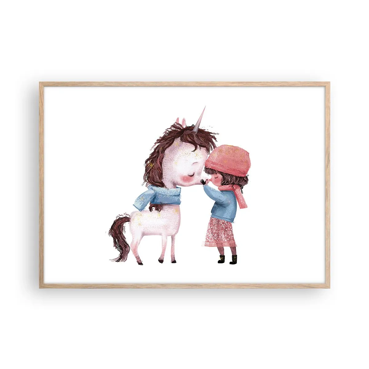 Poster in cornice rovere chiaro - Racconto d'inverno - 100x70 cm