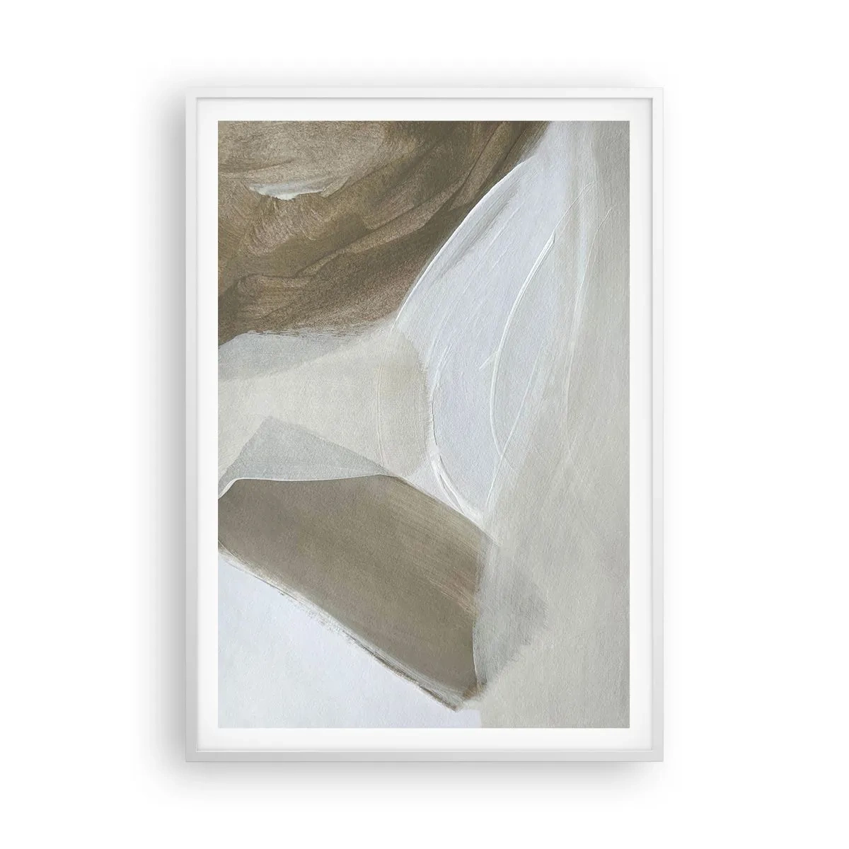 Poster in cornice bianca - Onda di bianco - 70x100 cm