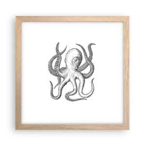 Poster in cornice rovere chiaro - Ballando con le onde - 30x30 cm