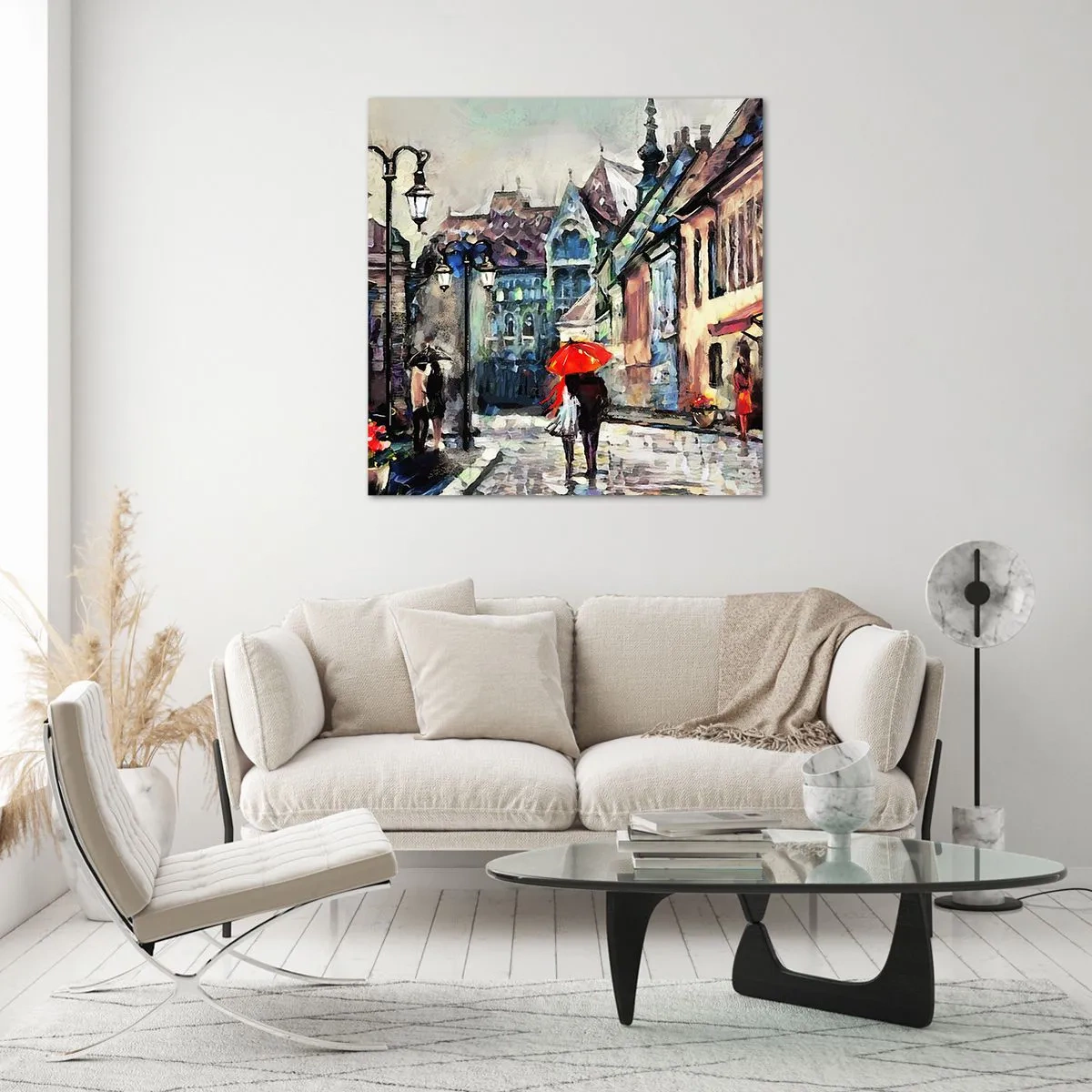 Quadro su vetro - Pioggia per due - 60x60 cm