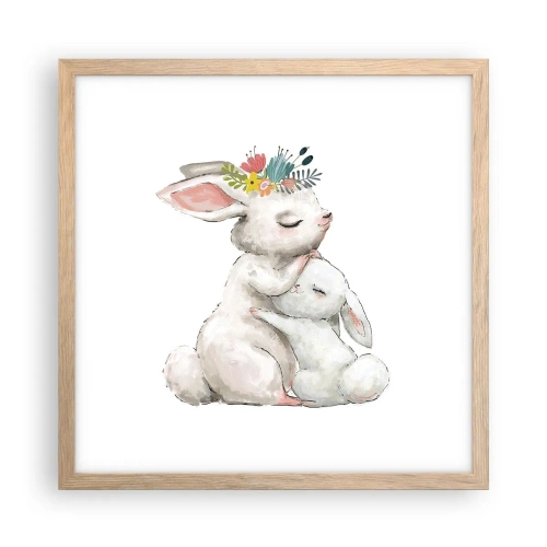 Poster in cornice rovere chiaro - Da mamma si sta meglio - 40x40 cm