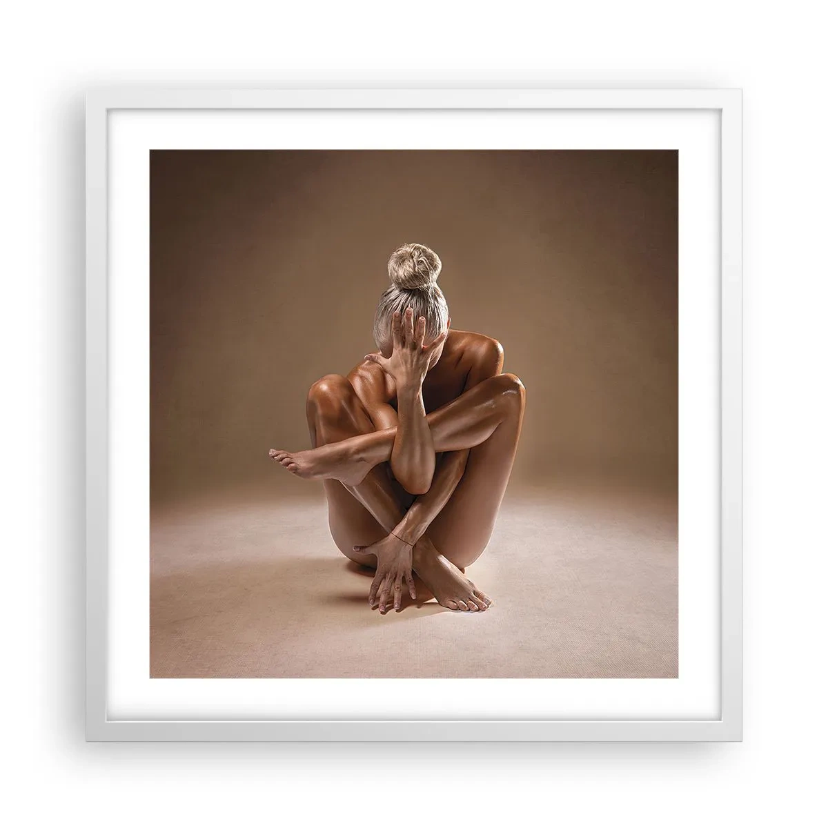 Poster in cornice bianca - Unità di corpo e anima - 50x50 cm