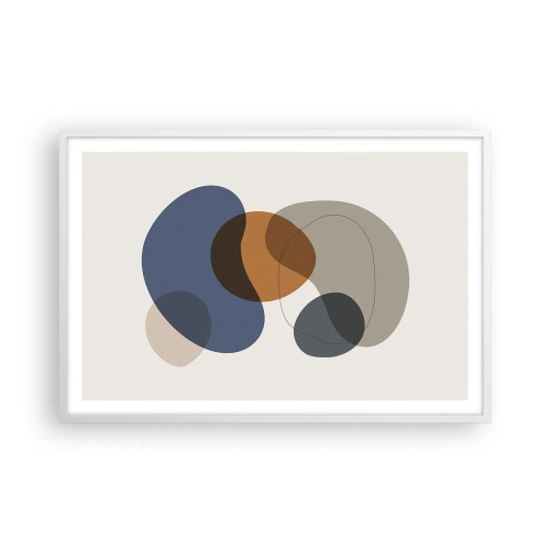 Poster in cornice bianca - Gocce di colore - 91x61 cm