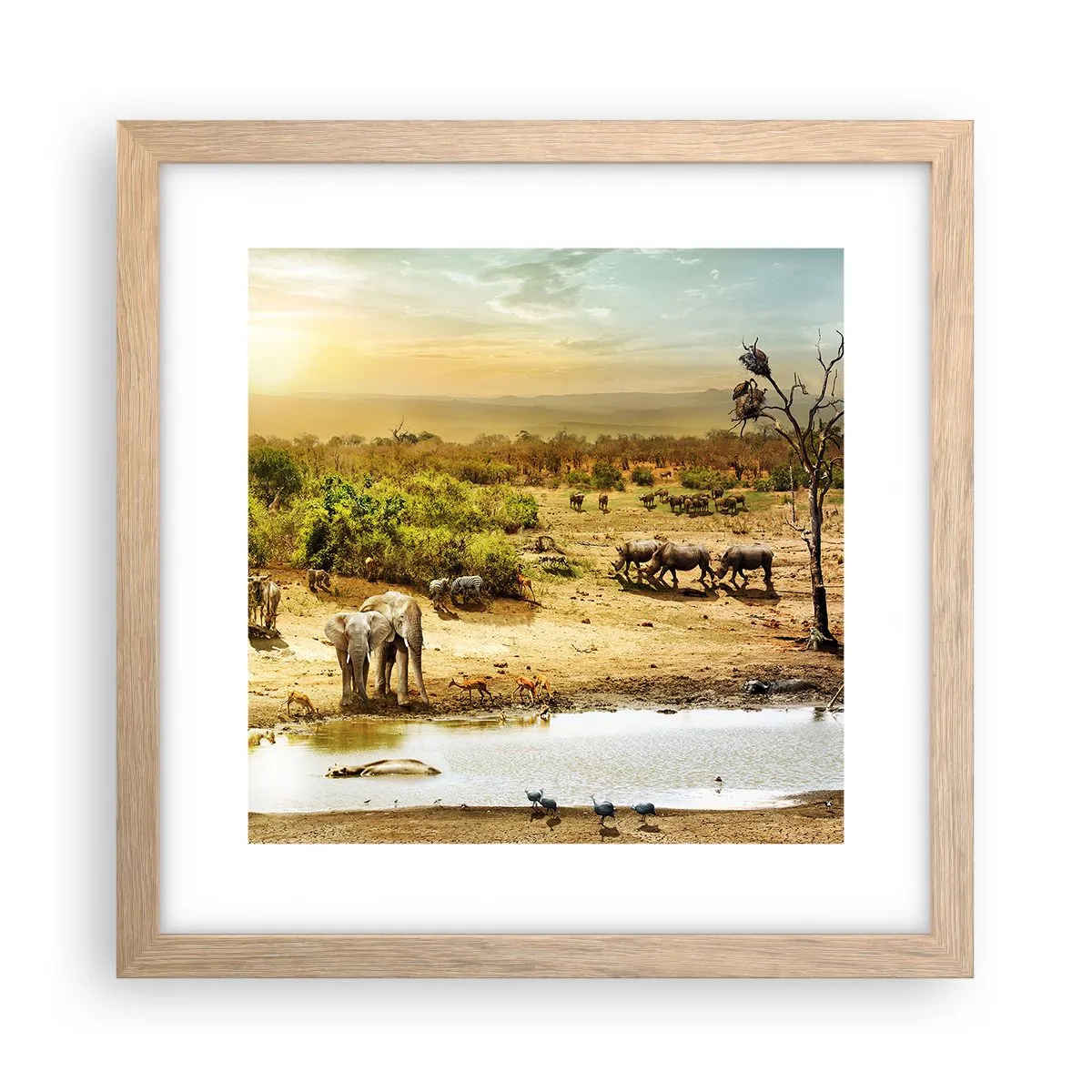 Poster in cornice rovere chiaro - "Un fiume usciva da Eden…" - 30x30 cm