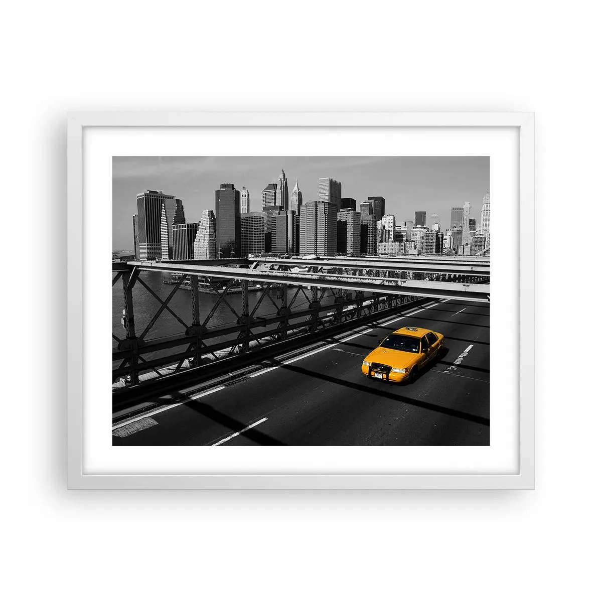 Poster in cornice bianca - Il colore della grande città - 50x40 cm