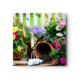 Orologio da parete - Orologio in Vetro - Il giardino di Sofia - 40x40 cm