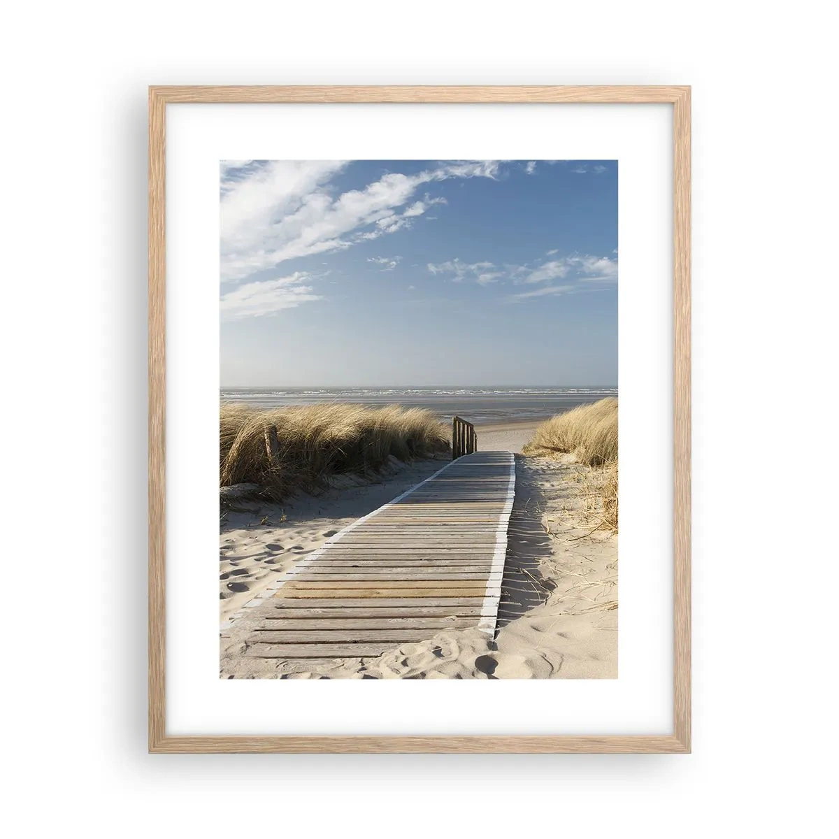 Poster in cornice rovere chiaro - Dopo la duna, nel fruscio dell'erba - 40x50 cm