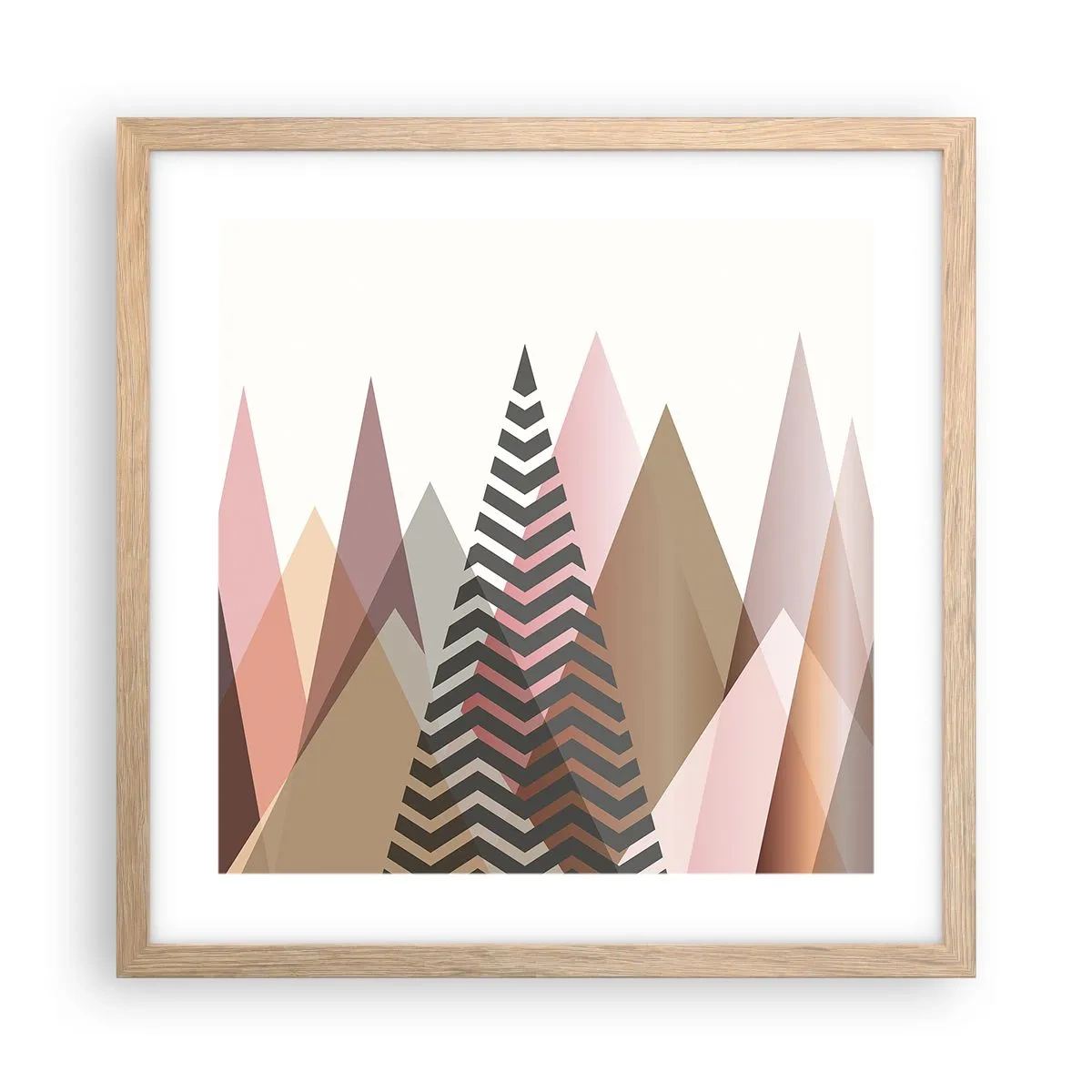 Poster in cornice rovere chiaro - Vista piramidale - 40x40 cm
