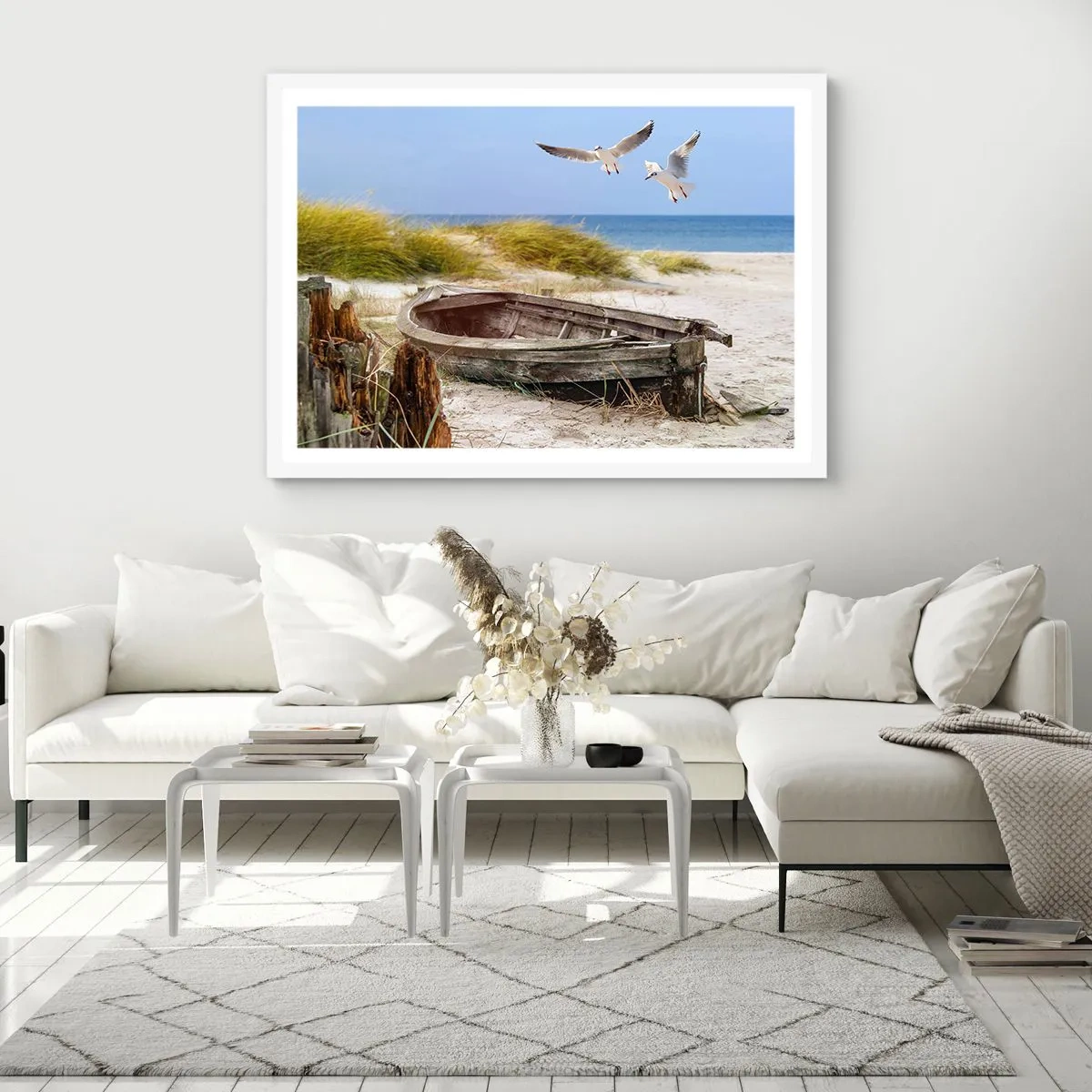 Poster in cornice bianca - Bagnate dal vento - 100x70 cm