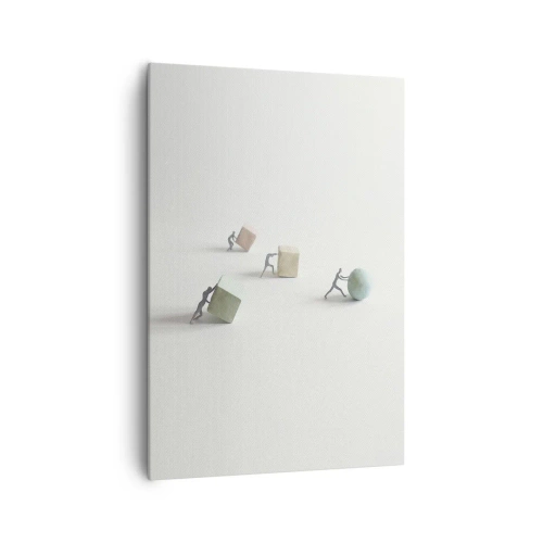 Quadro su tela - Stampe su Tela - Miniature che spingono forme su uno sfondo chiaro - 70x100cm - È la vita - Decorazione murale moderna per soggiorno e camera da letto ARTTOR