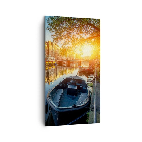 Quadro su tela - Stampe su Tela - L'alba ad Amsterdam - 45x80 cm