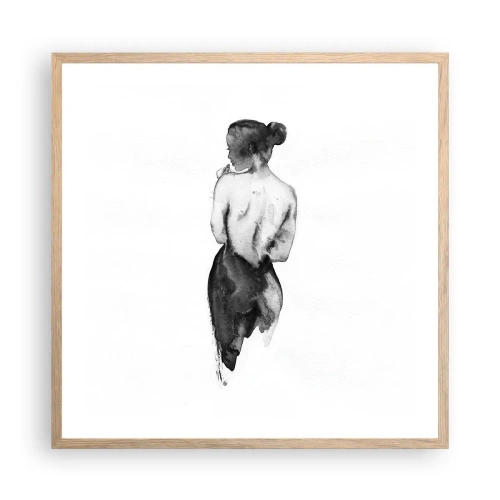 Poster in cornice rovere chiaro - Accanto a lei il mondo scompare - 60x60 cm