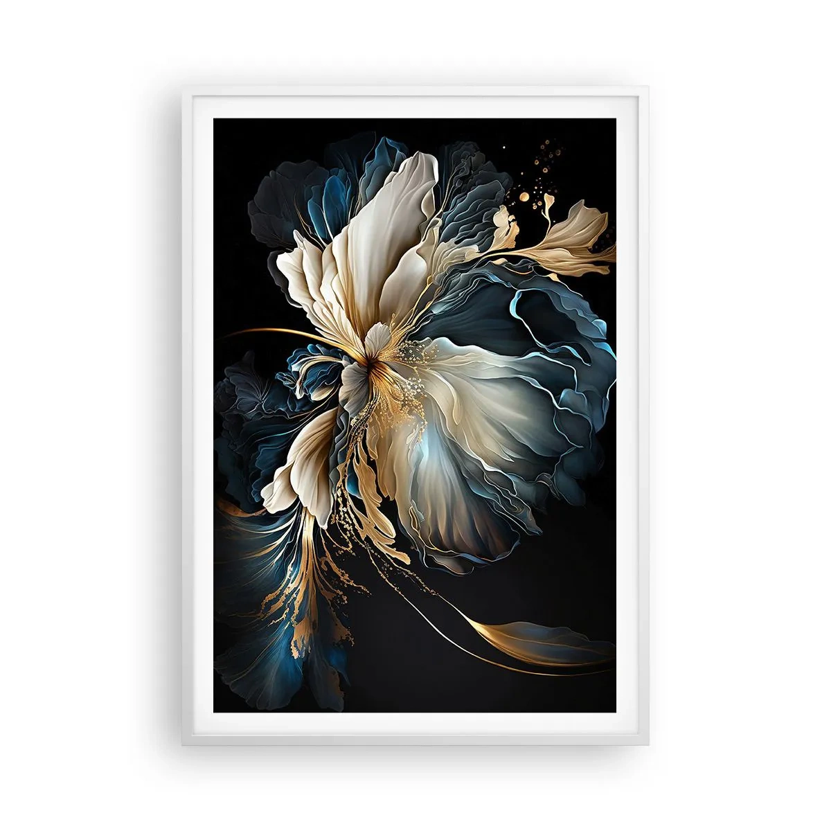Poster in cornice bianca - Fantastico fiore di felce - 70x100 cm