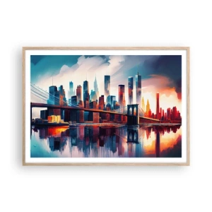 Poster in cornice rovere chiaro - Una New York spettacolare - 100x70 cm