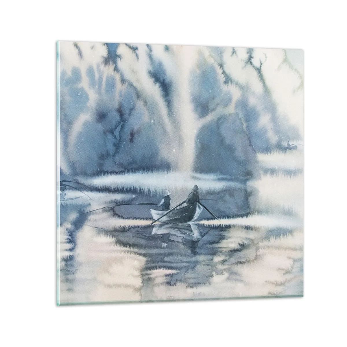 Quadro su vetro - I pescatori nel loro paradiso - 60x60 cm