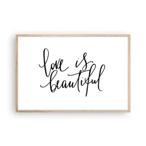 Poster in cornice rovere chiaro - Leggi e ripeti - 91x61 cm