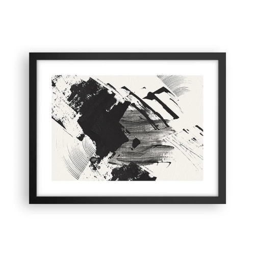 Poster in cornice nera - Astrazione: espressione di nero - 40x30 cm