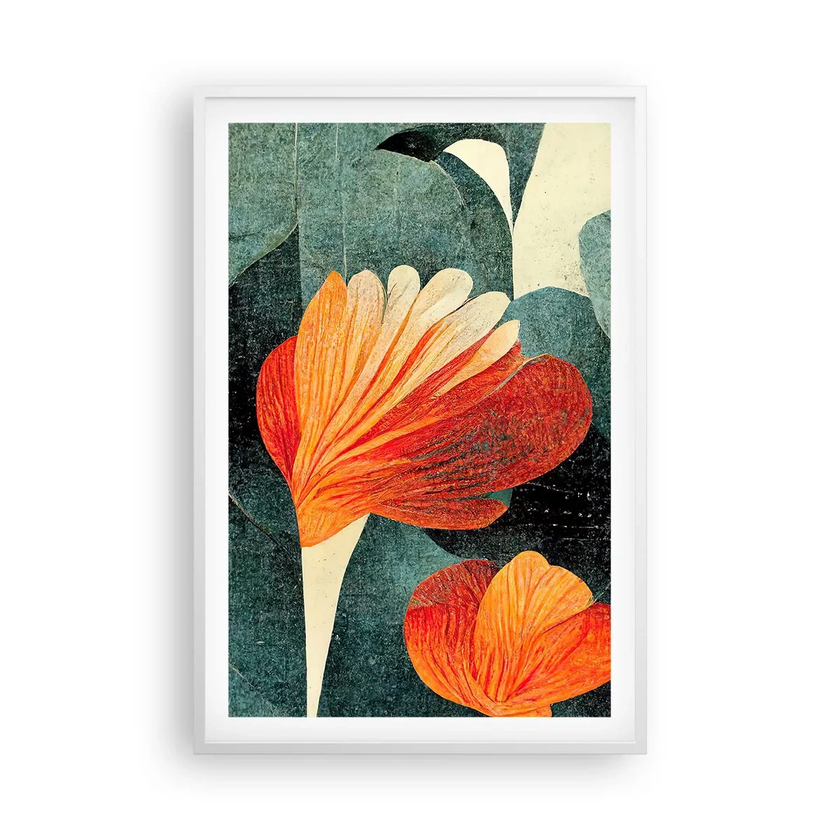 Poster in cornice bianca - Caldo dei tropici e fresco del verde - 61x91 cm