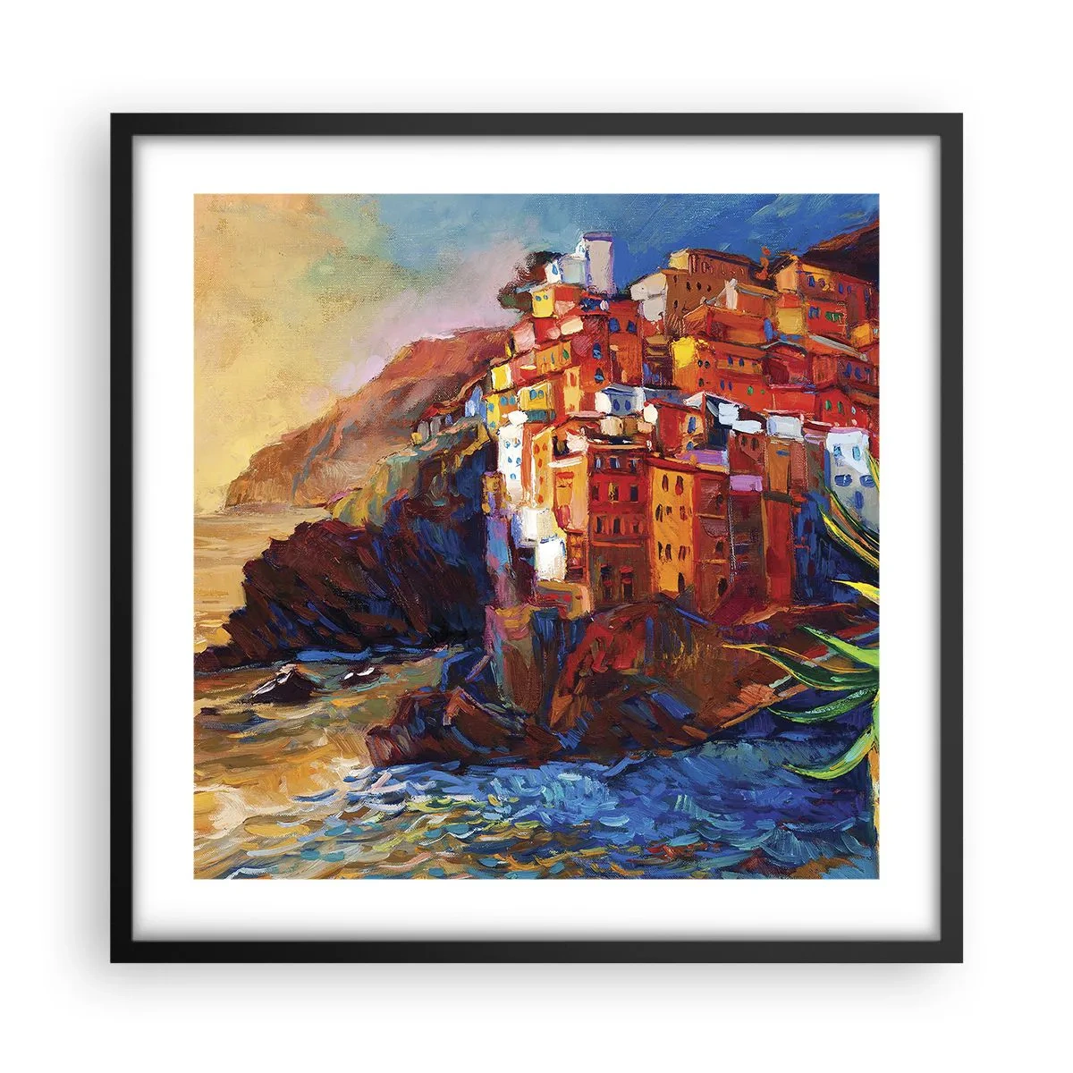 Poster in cornice nera - Atmosfera italiana - 50x50 cm
