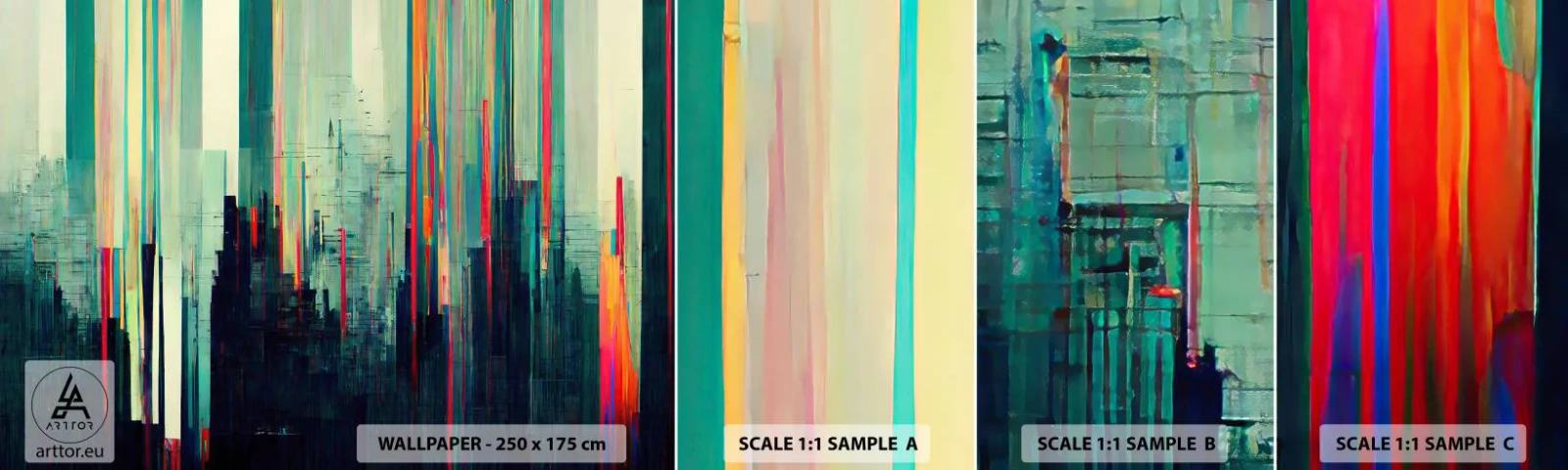 Campione Di Fotomurale Standard Eco - Città futuristica - Astrazione, Tecnologia, Città - 100x30 cm