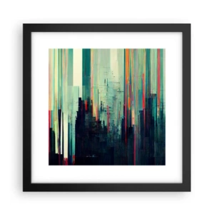 Poster in cornice nera - Città futuristica - 30x30 cm