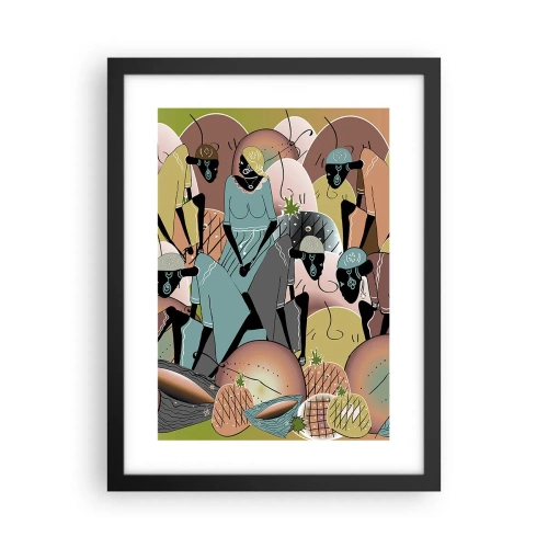 Poster in cornice nera - Arriva la grande festa - 30x40 cm