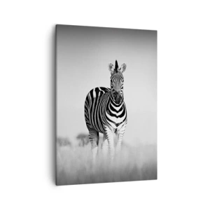 Quadro su tela - Stampe su Tela - Due zebre nella savana in stile monocromatico - 50x70cm - E tuttavia il mondo è bianco e nero - Decorazione murale moderna per soggiorno e camera da letto ARTTOR