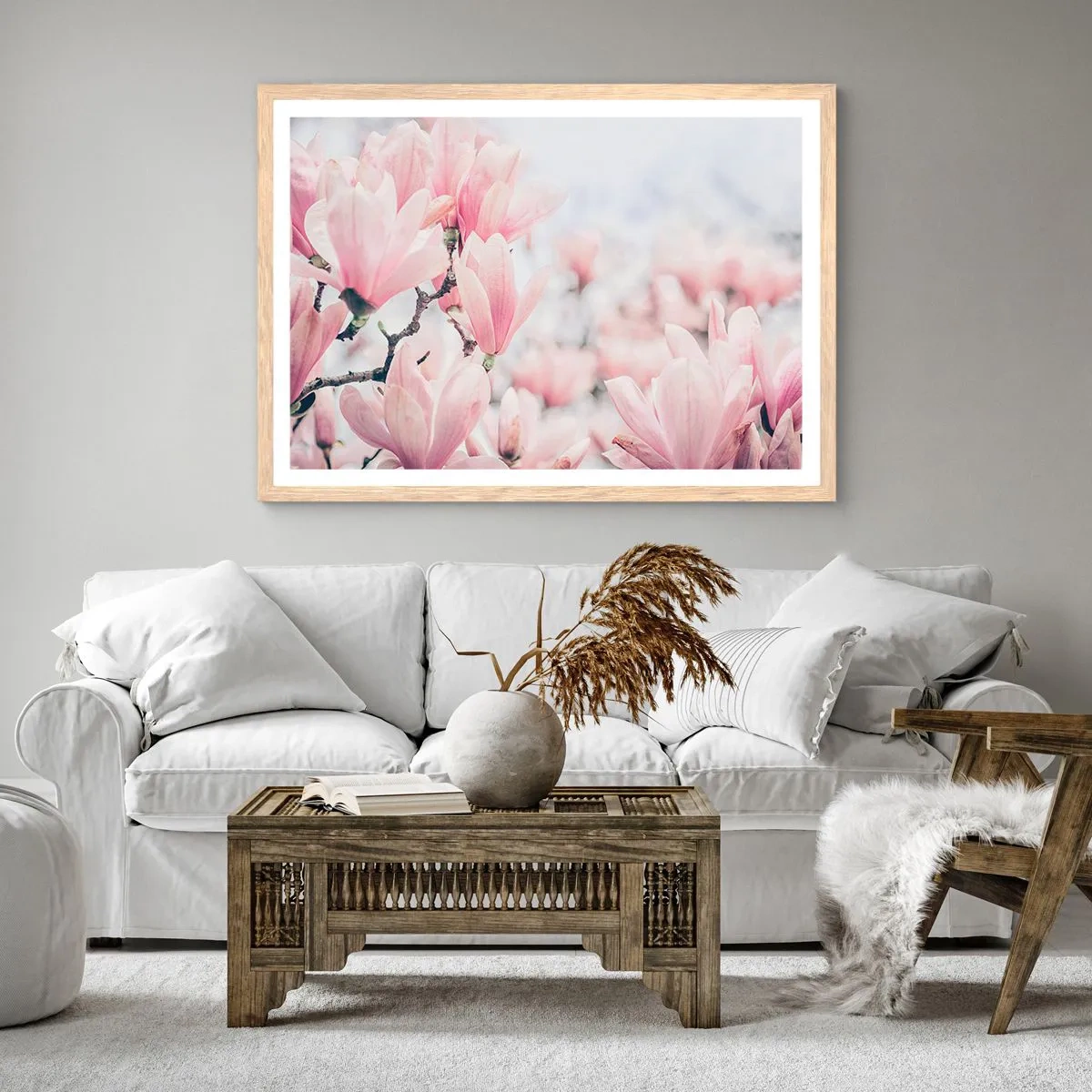 Poster in cornice rovere chiaro - Ideale di delicatezza - 100x70 cm