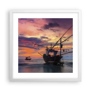 Poster in cornice bianca - Sera esotica - 40x40 cm