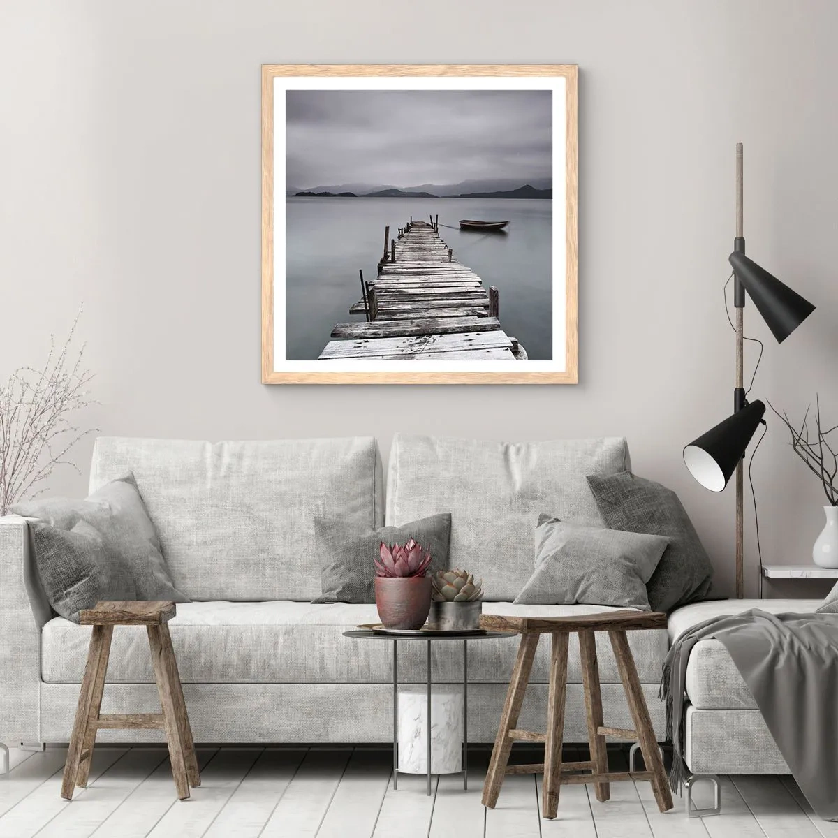 Poster in cornice rovere chiaro - Domani puoi partire - 40x40 cm