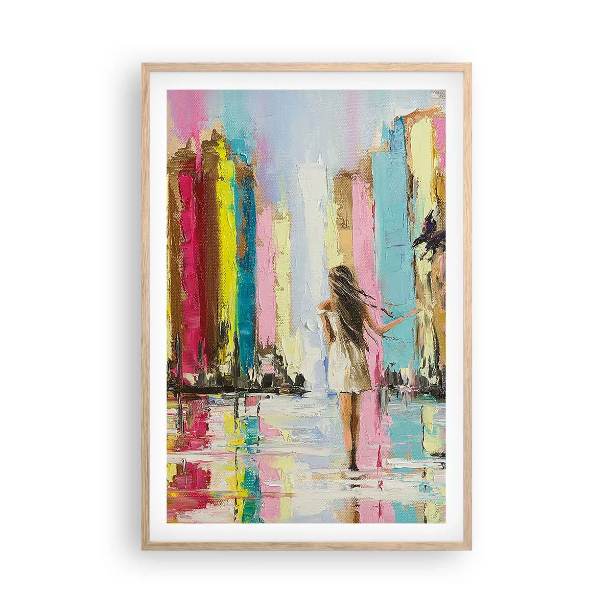 Poster in cornice rovere chiaro - Seguimi - 61x91 cm