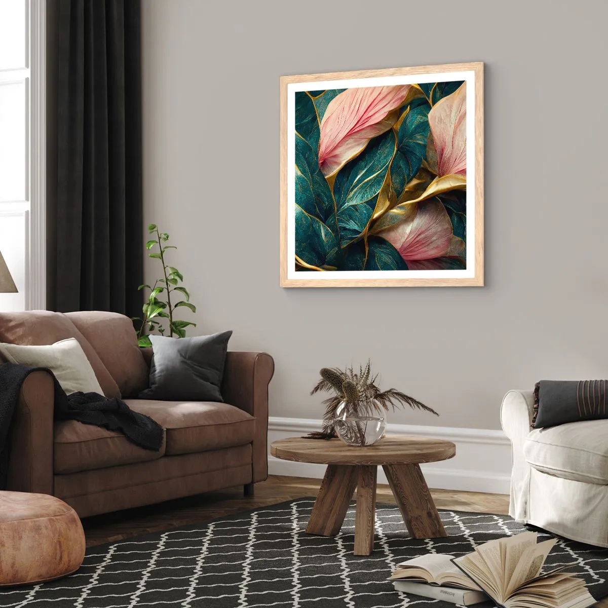 Poster in cornice rovere chiaro - Stile ed eleganza naturali - 30x30 cm