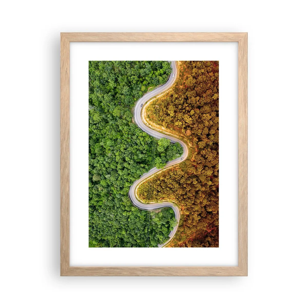 Poster in cornice rovere chiaro - Confine e separazione - 30x40 cm