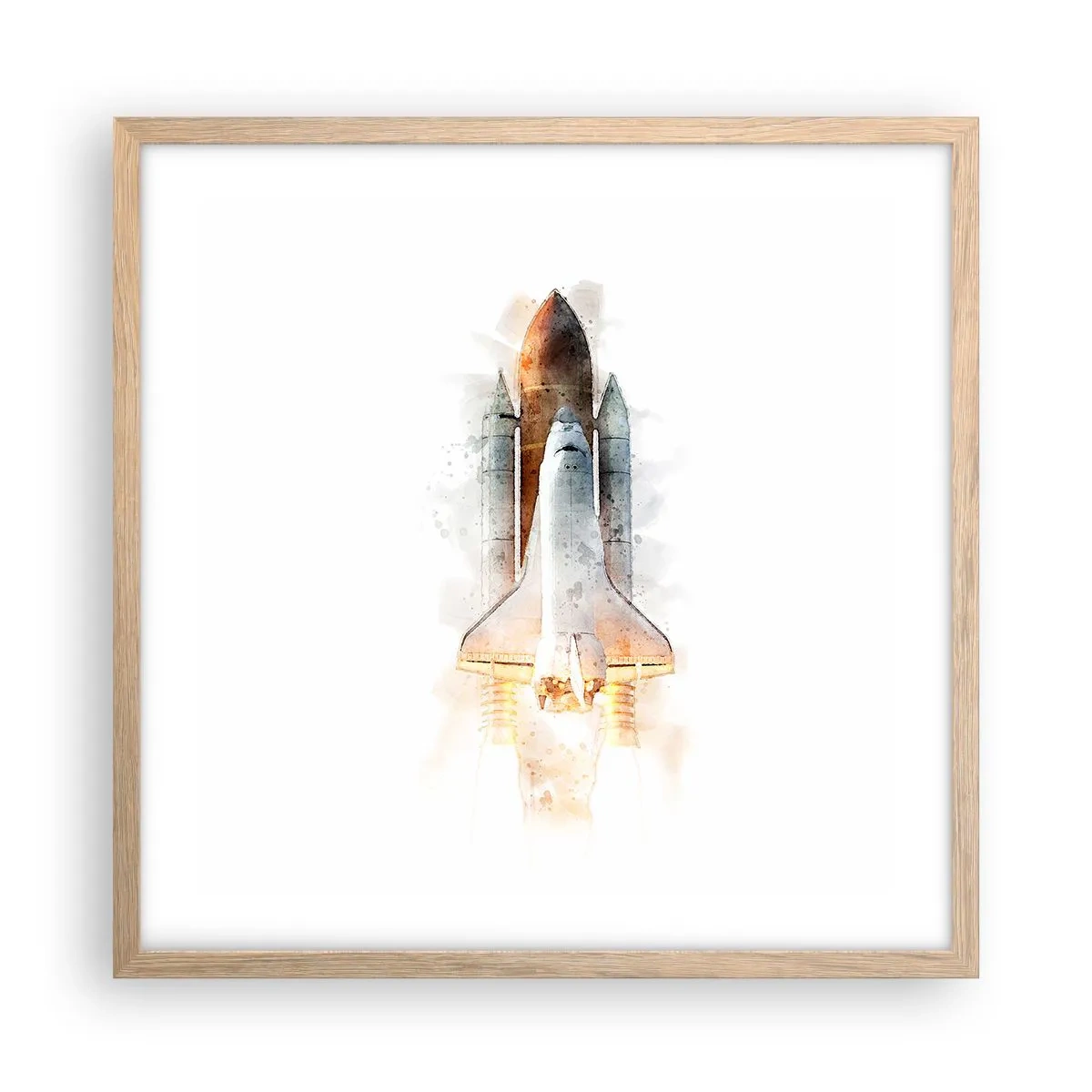 Poster in cornice rovere chiaro - La partenza degli esploratori - 50x50 cm