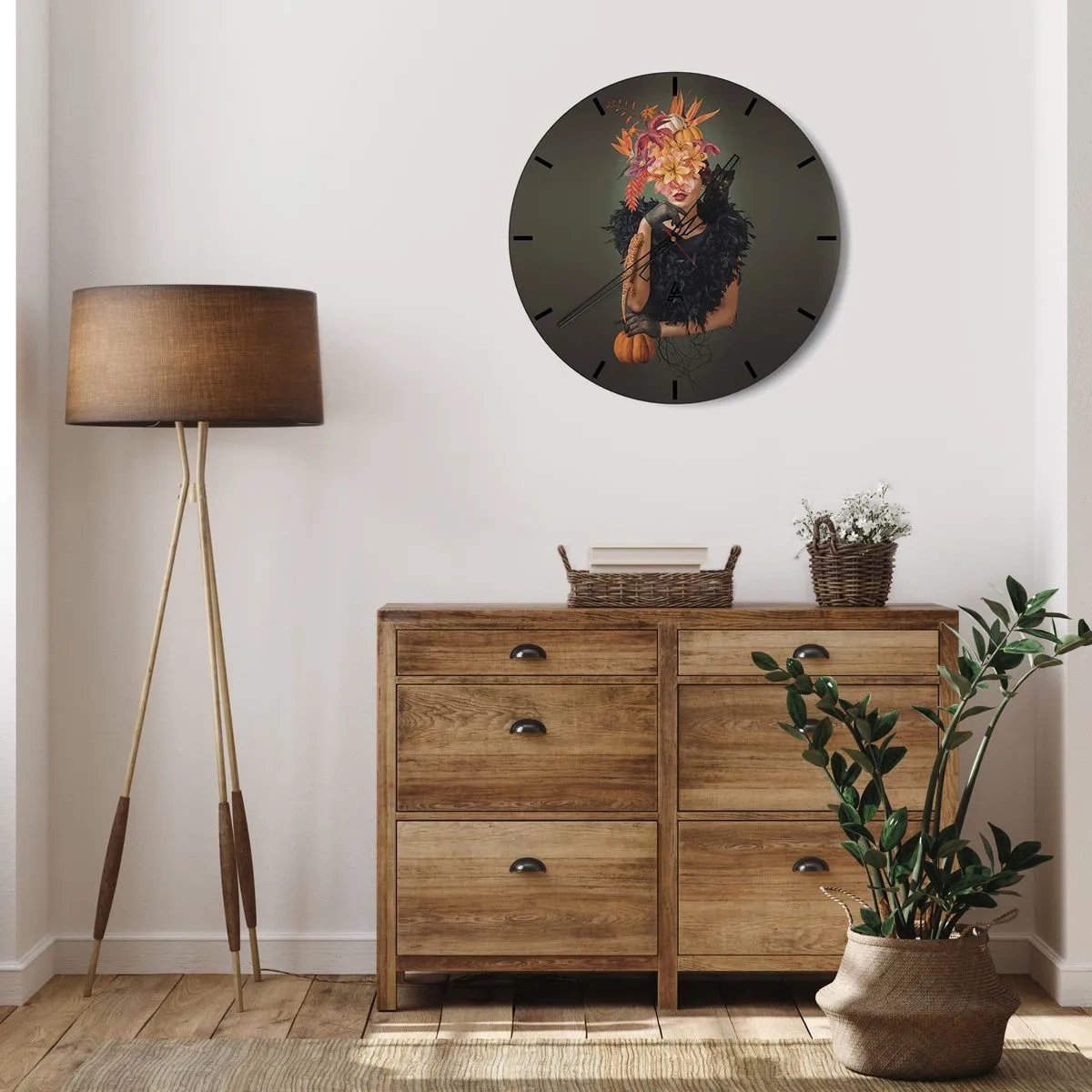 Orologio da parete - Orologio in Vetro - L'incantesimo della strega - 40x40 cm