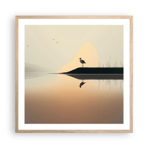 Poster in cornice rovere chiaro - Il signore del lago - 60x60 cm
