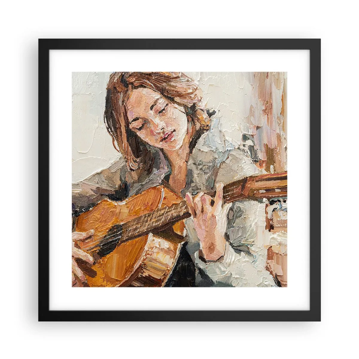 Poster in cornice nera - Concerto per chitarra e cuore di ragazza - 40x40 cm